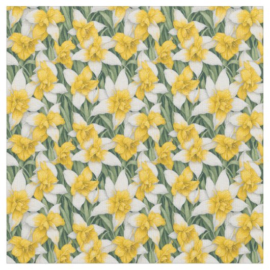 花柄 – 水彩花水彩Daffodil花 ファブリック (クローズアップ)
