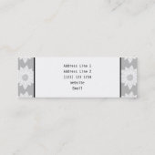 花柄、白黒のモノグカスタムラム。 スキニー名刺 (裏面)