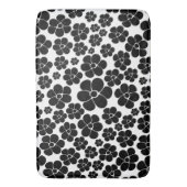 花柄 – 白黒装飾用クッション バスマット (正面縦)