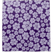 花柄 – 紫 シャワーカーテン (正面)