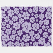 花柄 – 紫 フリースブランケット (正面(横))