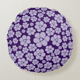 花柄 – 紫 ラウンドクッション