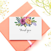 花柄 紫 黄 謝意 シンプル 白 ノートカード