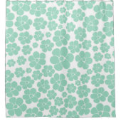 花柄 – 緑（ミント） シャワーカーテン (正面)