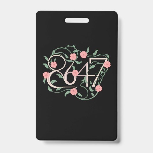 花柄 繊細 反トランプ 8647 86 47 ボホ バッジ (正面)