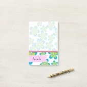 花柄、花柄、お名前 ポストイット (デスク上)