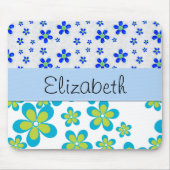 花柄、花柄、お名前 マウスパッド (正面)