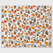 花柄、花柄、茶色、オレンジ ラッピングペーパー (フラット)