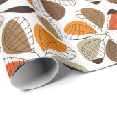 花柄、花柄、茶色、オレンジ ラッピングペーパー (ロールコーナー)