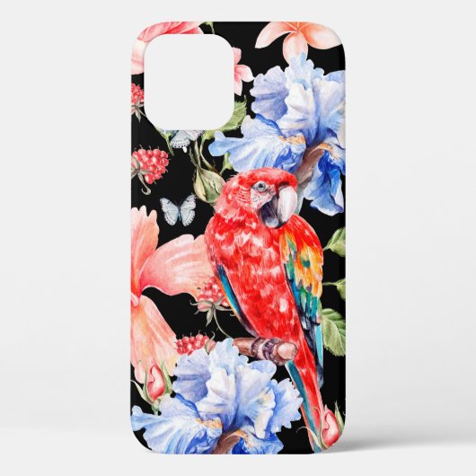 花柄、菖蒲、日比バラの水彩模様 Case-Mate iPhoneケース (裏面)