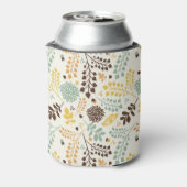 花柄：葉、花、蝶 缶クーラー (缶裏面)