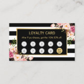 花柄 購入9個で10個目割引 ロイヤリティカード (正面)