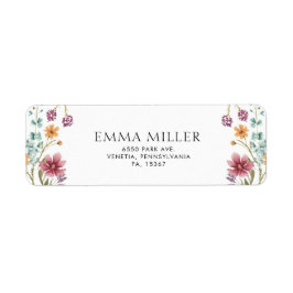 花柄 返信先ラベル ラベル