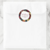 花柄 返送先住所ラベルシール ラウンドシール (バッグ)