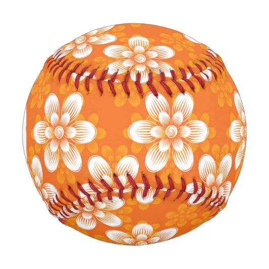 花柄 野球ボール (正面)