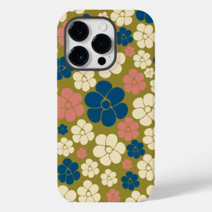 花柄 – 青、オリーブ緑、ピンク、クリーム Case-Mate iPhone 14 PROケース