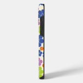 花柄 - 青、オレンジ、紫、緑 iPhoneケース (左側面)