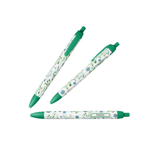 花柄 黒ボールペン