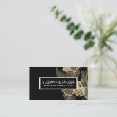 花柄 |黒 名刺 (スタンド正面)