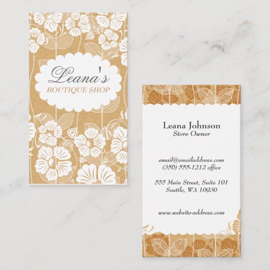 花柄 | Chalk Doodle 名刺 (正面/裏面)