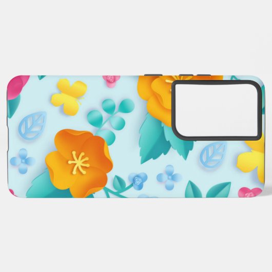 花柄 SAMSUNG GALAXYケース (左側面)