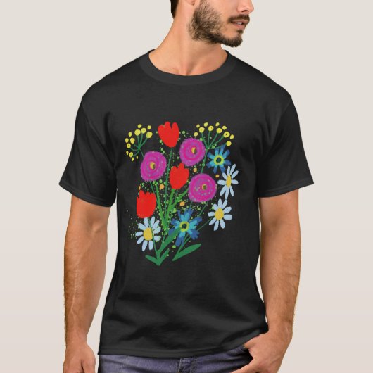 花柄 Tシャツ (正面)