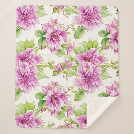 花柄Iリマ花 シェルパブランケット (正面)