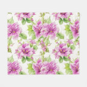 花柄Iリマ花 フリースブランケット (正面(横))