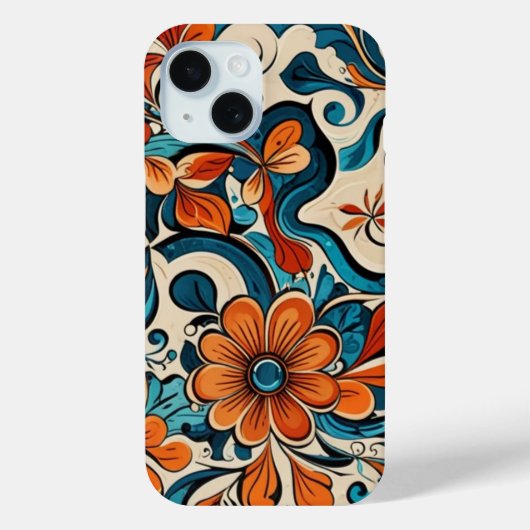 花柄iPhone 15ケース Case-Mate iPhoneケース (裏面)