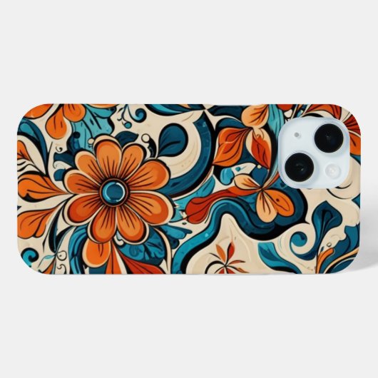 花柄iPhone 15ケース Case-Mate iPhoneケース (裏面 (横))