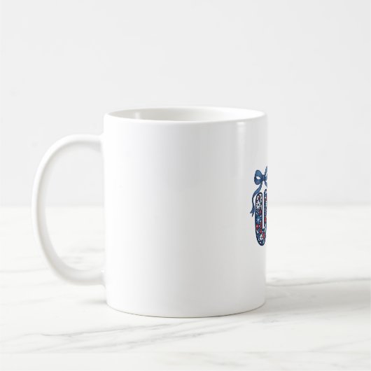 花柄USAリボン愛国ベクター デザイン_1 コーヒーマグカップ (左)