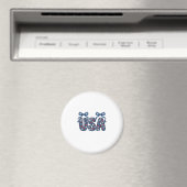 花柄USAリボン愛国ベクター デザイン_1 マグネット (インサイチュ (食洗機))