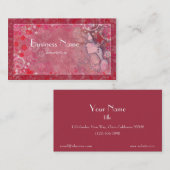 花桃色赤と白女図解入りの、写真付きの 名刺 (正面/裏面)