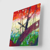 花梅（広重後）ファン・ゴッホ スクエア壁時計 (傾斜)