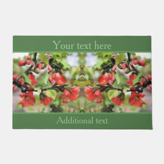 花梨の赤パーソナライズされた花 ドアマット (正面)