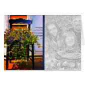 花椅子の上の水彩アートフォトカード (正面横)