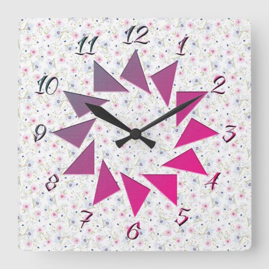 花様式 スクエア壁時計 (正面)