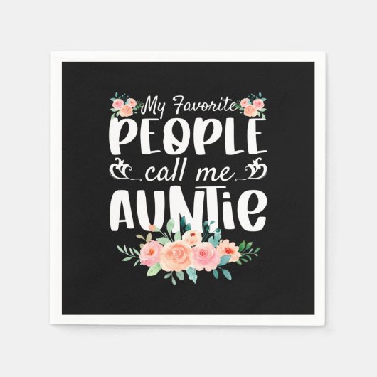 花模様お気に入りのは私を叔母と呼ぶ スタンダードカクテルナプキン (正面)