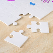 花模様が付いている抽象的な木 ジグソーパズル (側面)