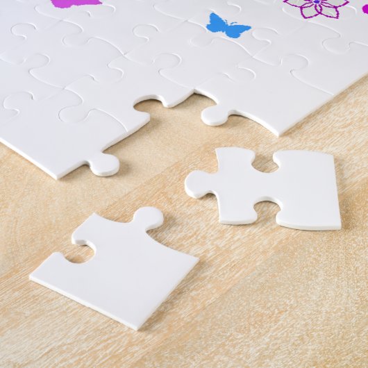 花模様が付いている抽象的な木 ジグソーパズル (側面)