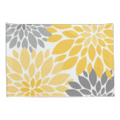 花模様が黄と灰色の菊 枕カバー (裏面-右)