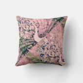 花模様とピンクピーコック クッション (裏面)