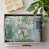 花模様と城のデクページティッシュペーパー 薄葉紙 (ギフト)