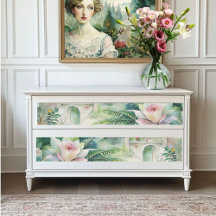 花模様と城のデクページティッシュペーパー