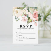 花模様のエレガントな3.5" x 5" レスポンスカード (スタンド正面)