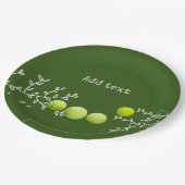 花模様のテニスボール  ペーパープレート (アングル)