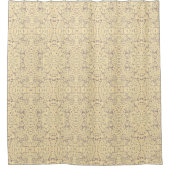 花模様のパターシャワーカーテンを持つ紫 シャワーカーテン (正面)