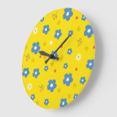 花模様の壁時計室子供へ室 ラージ壁時計 (傾斜)