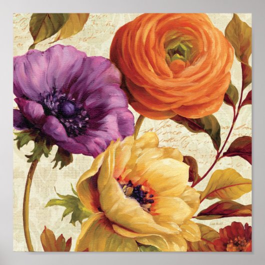 花模様の完全開花 ポスター (正面)