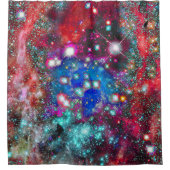 花模様の星野シャワーカーテン シャワーカーテン (正面)